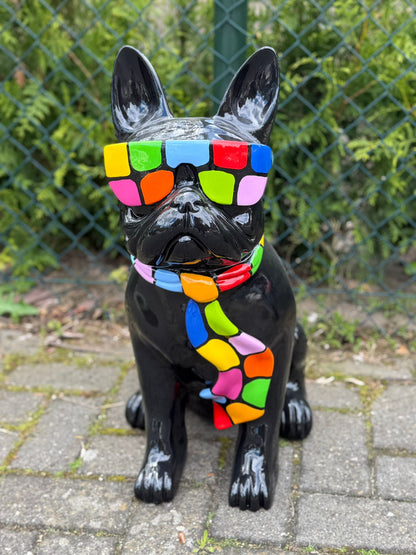 Franse Buldog met bril in limited edition (60cm hoog)