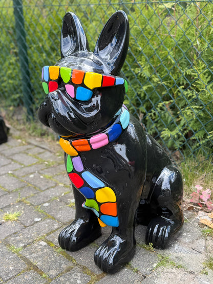 Franse Buldog met bril in limited edition (80cm hoog)