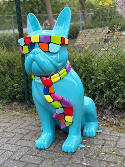 Franse Buldog met bril in limited edition (120cm hoog)