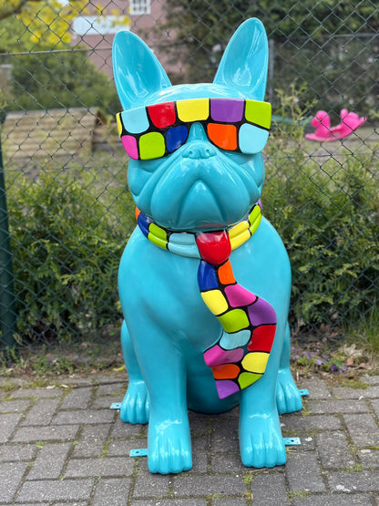 Franse Buldog met bril in limited edition (120cm hoog)