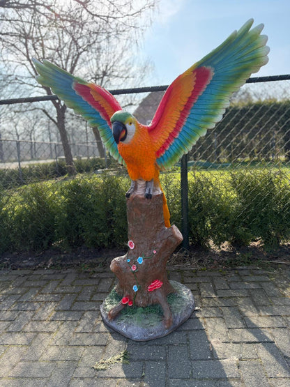 Papegaai -  Papegaaien - op boomstam - 160cm hoog - verschillende kleuren