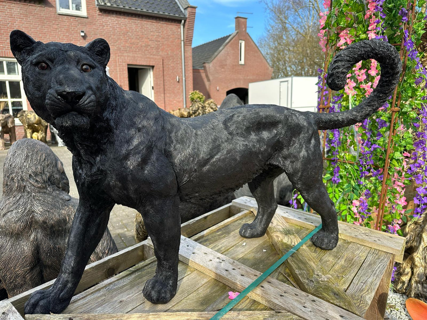 Panter - Zwarte panter - staand - 115cm lang