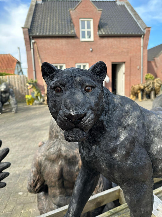 Panter - Zwarte panter - staand - 115cm lang