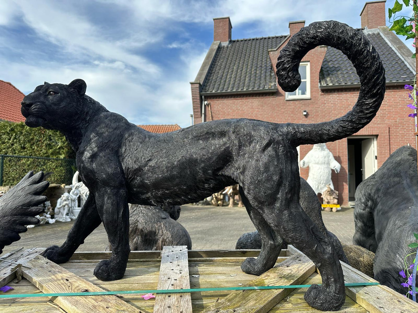 Panter - Zwarte panter - staand - 115cm lang