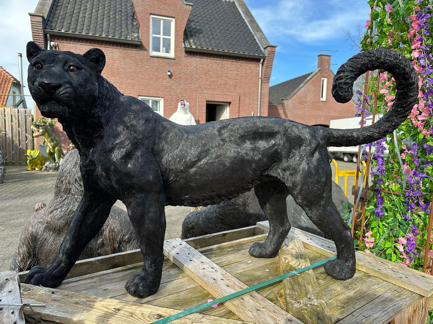 Panter - Zwarte panter - staand - 115cm lang