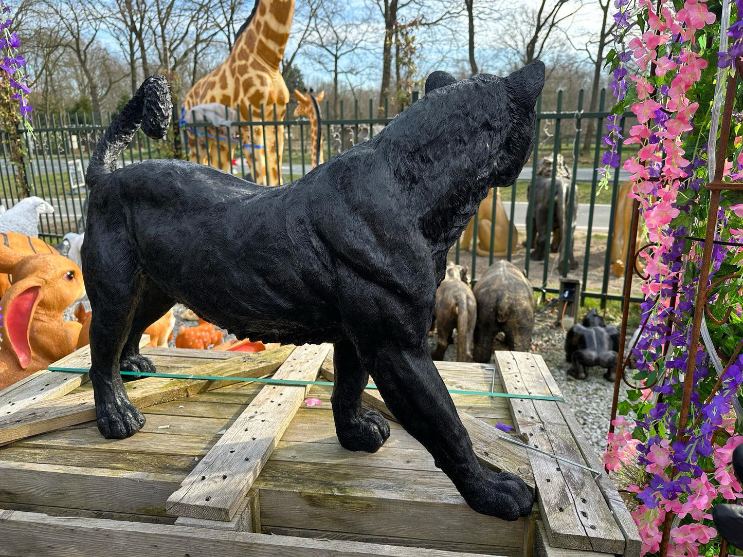 Panter - Zwarte panter - staand - 115cm lang