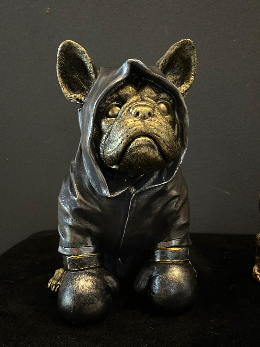 Franse Buldog - Buldog - Boxing Buldog - Brons of Rood - met handschoenen