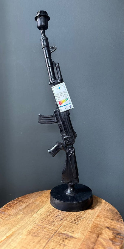 Staande Lamp - Gun model - Hoogte 70cm - kleur zwart/brons/zilver