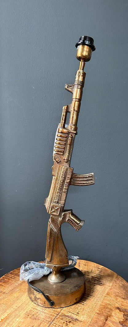 Staande Lamp - Gun model - Hoogte 70cm - kleur zwart/brons/zilver