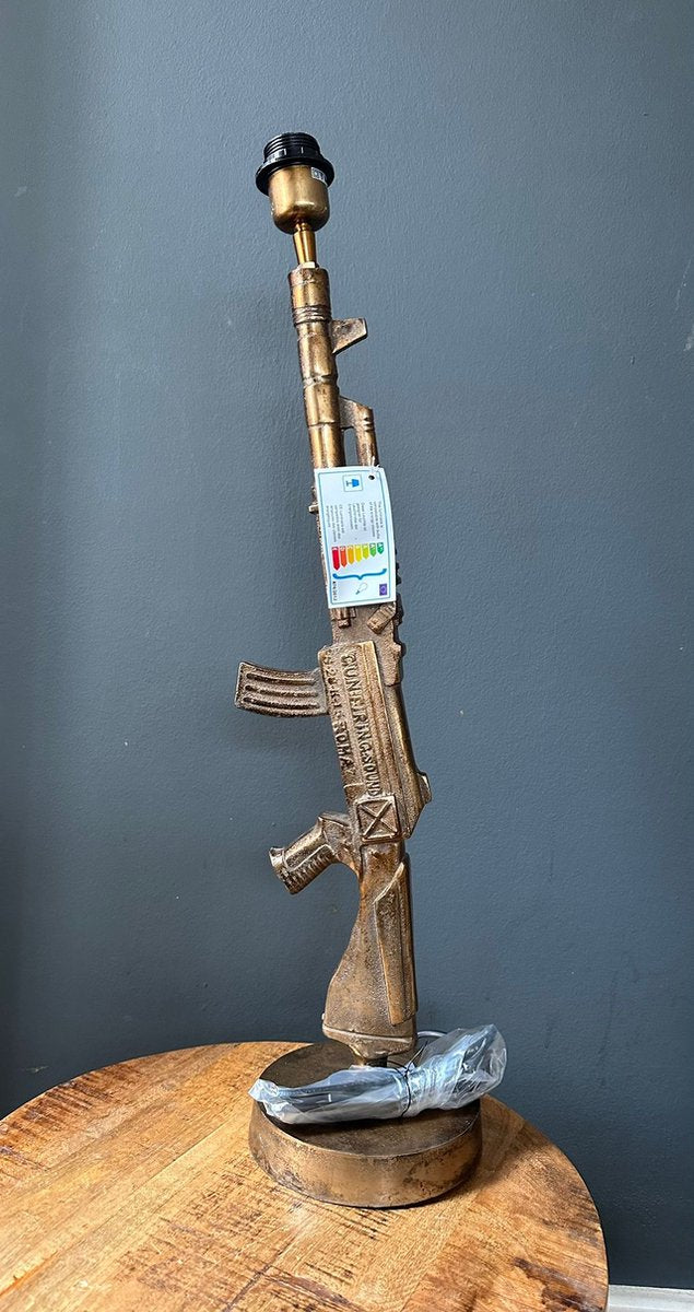 Staande Lamp - Gun model - Hoogte 70cm - kleur zwart/brons/zilver