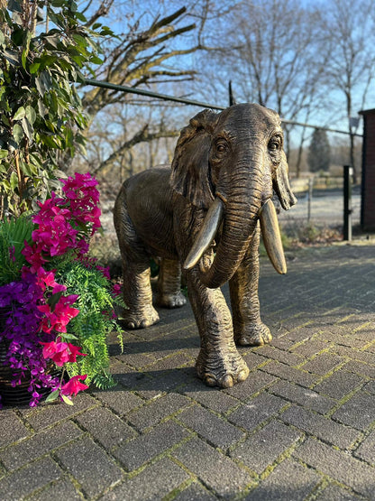 Olifant - Olifant Brons - 160cm lang - Kleur Brons.