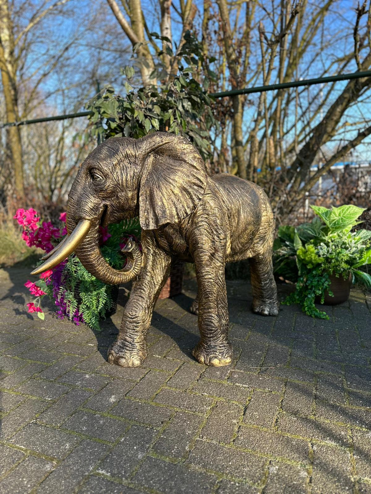 Olifant - Olifant Brons - 160cm lang - Kleur Brons.