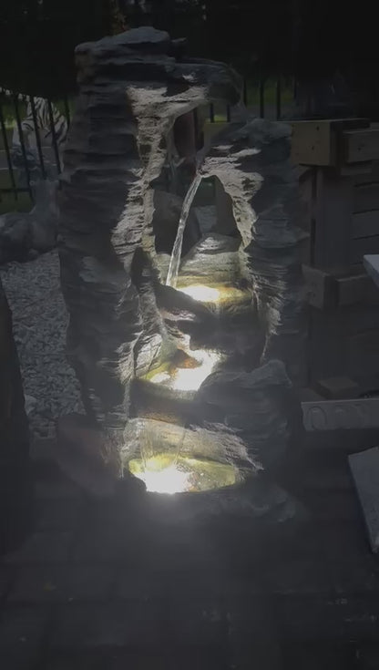 Waterval - Fontein - Waterornament - 102cm - Rots model - inclusief pomp en verlichting