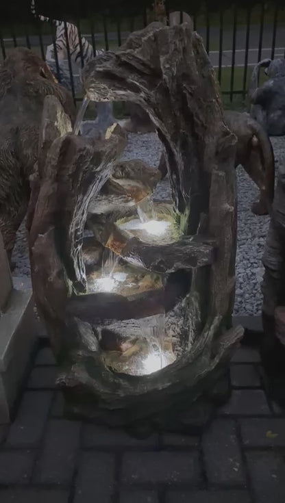 Waterval - Fontein - Waterornament - 105cm  - Boom model - inclusief pomp en verlichting