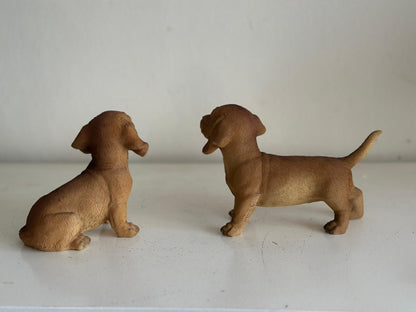 Teckel - Teckels - Set - Zittend en Staand - Zwart of bruin - Super leuk
