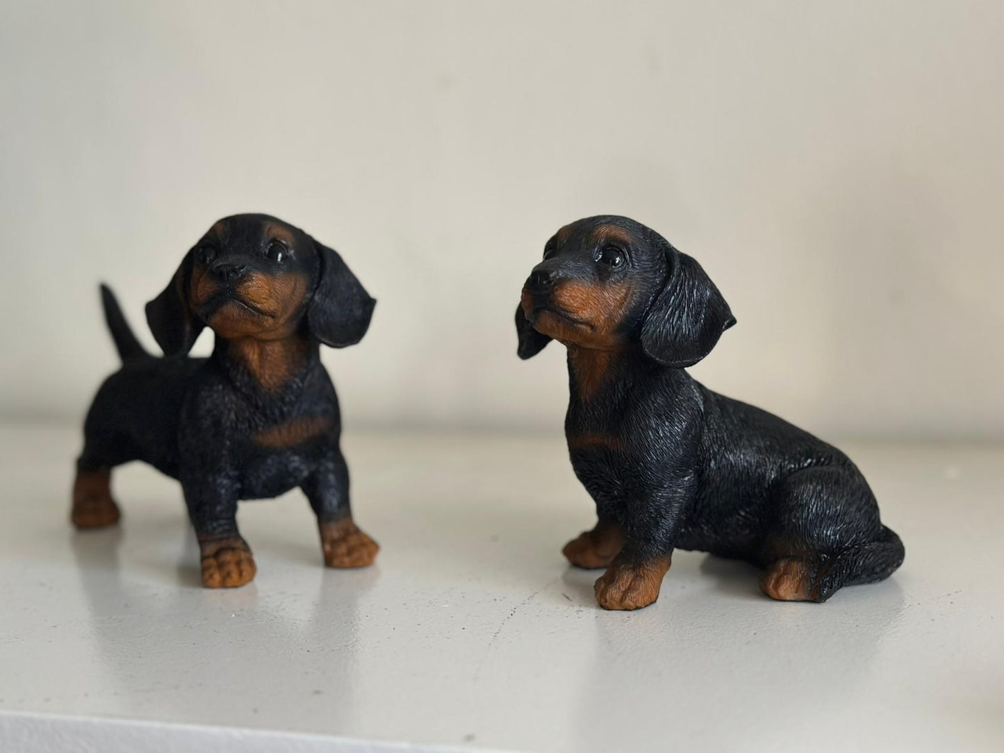 Teckel - Teckels - Set - Zittend en Staand - Zwart of bruin - Super leuk