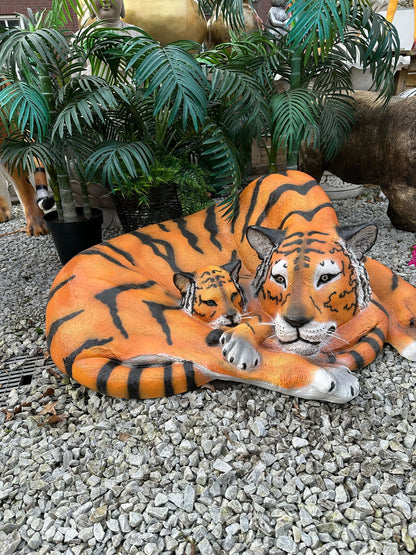 Tijger- Tijger met welp - Liggend - Orginele kleur