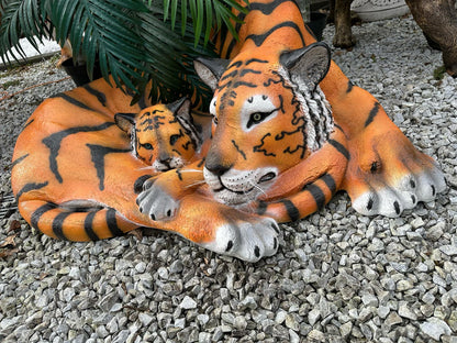 Tijger- Tijger met welp - Liggend - Orginele kleur